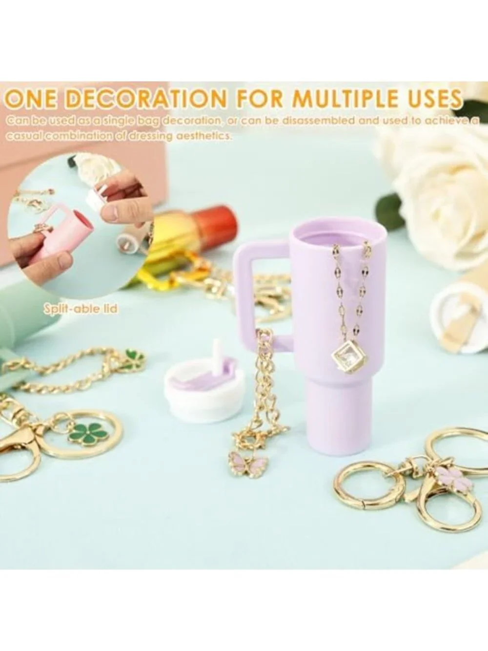 20PCS Mini Tumbler Keychains & Chapstick Holders for Women’s Handbags & Purses